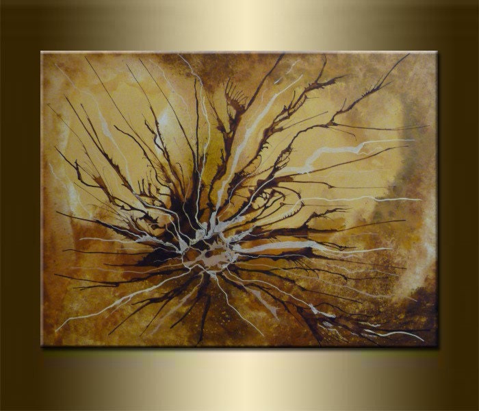 ORIGINAL abstract PAINTING,acrylic on canvas 23,6" x 31,5" x 0,7" in inches-One of a kind - HUGE,with certificate of authenticity