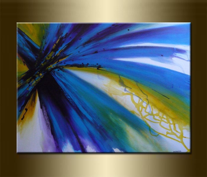 ORIGINAL abstract PAINTING,acrylic on canvas 23,6" x 31,5" x 0,7" in inches-One of a kind - HUGE,with certificate of authenticity