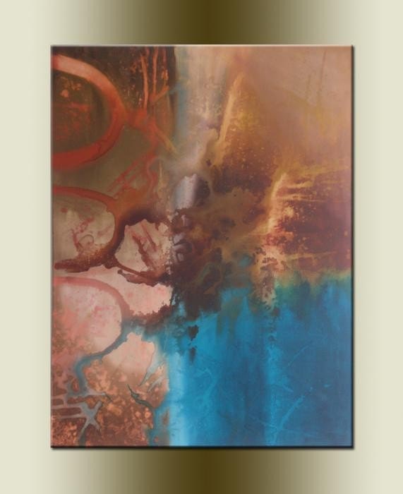 ORIGINAL abstract PAINTING,acrylic on canvas 23,6x31,5 x0,7 in inches-One of a kind - HUGE,with certificate of authenticity