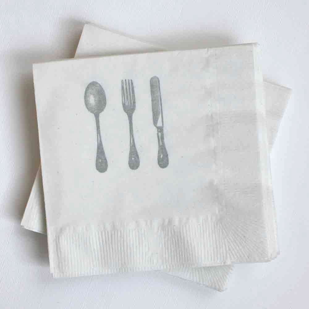Cutlery Napkins - Silver