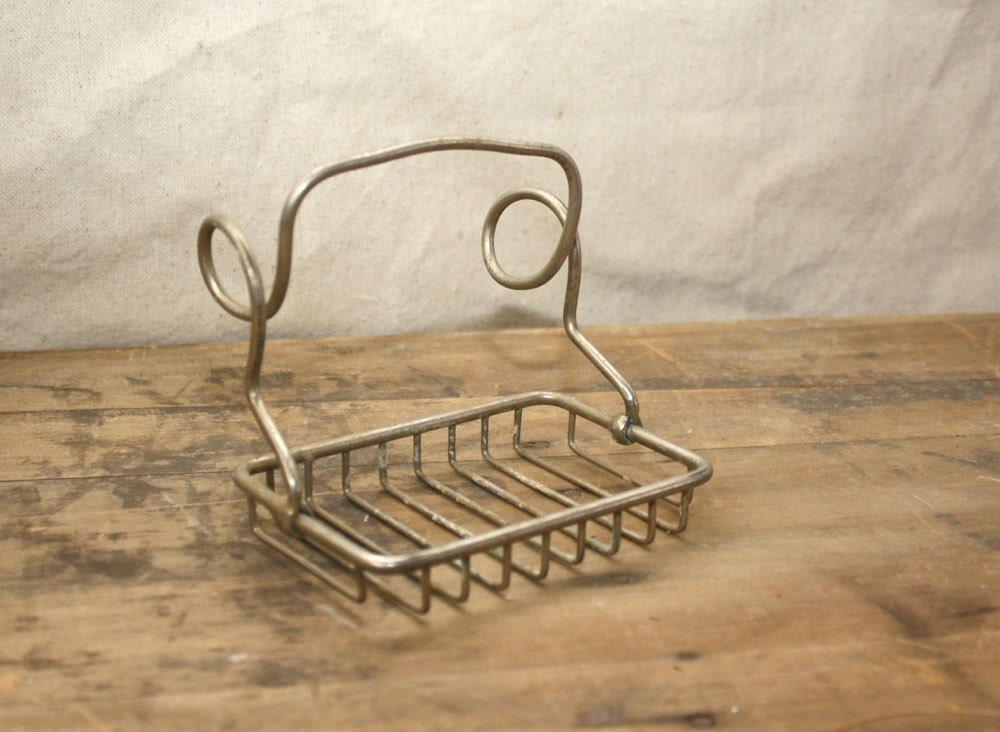 Vintage Tub Soap Holder Unique Industrial Shabby hardware for your restoration Use to hold string in your studio or craft room