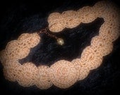 Peach Rosette Cotton Crochet Choker          Clearance / Destash