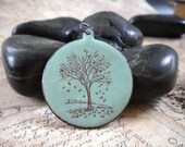 Tree of Life Enameled Pendant