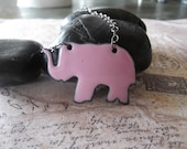 Bubble Gum Pink Elephant Enamel Necklace