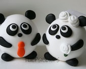 Custom Round Panda Wedding Cake Topper