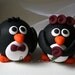 Custom Round Penguin Wedding Cake Topper
