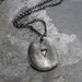 Fingerprint Necklace - Fine Silver Print Charm with Heart in Middle on Sterling Silver Rollo Chain