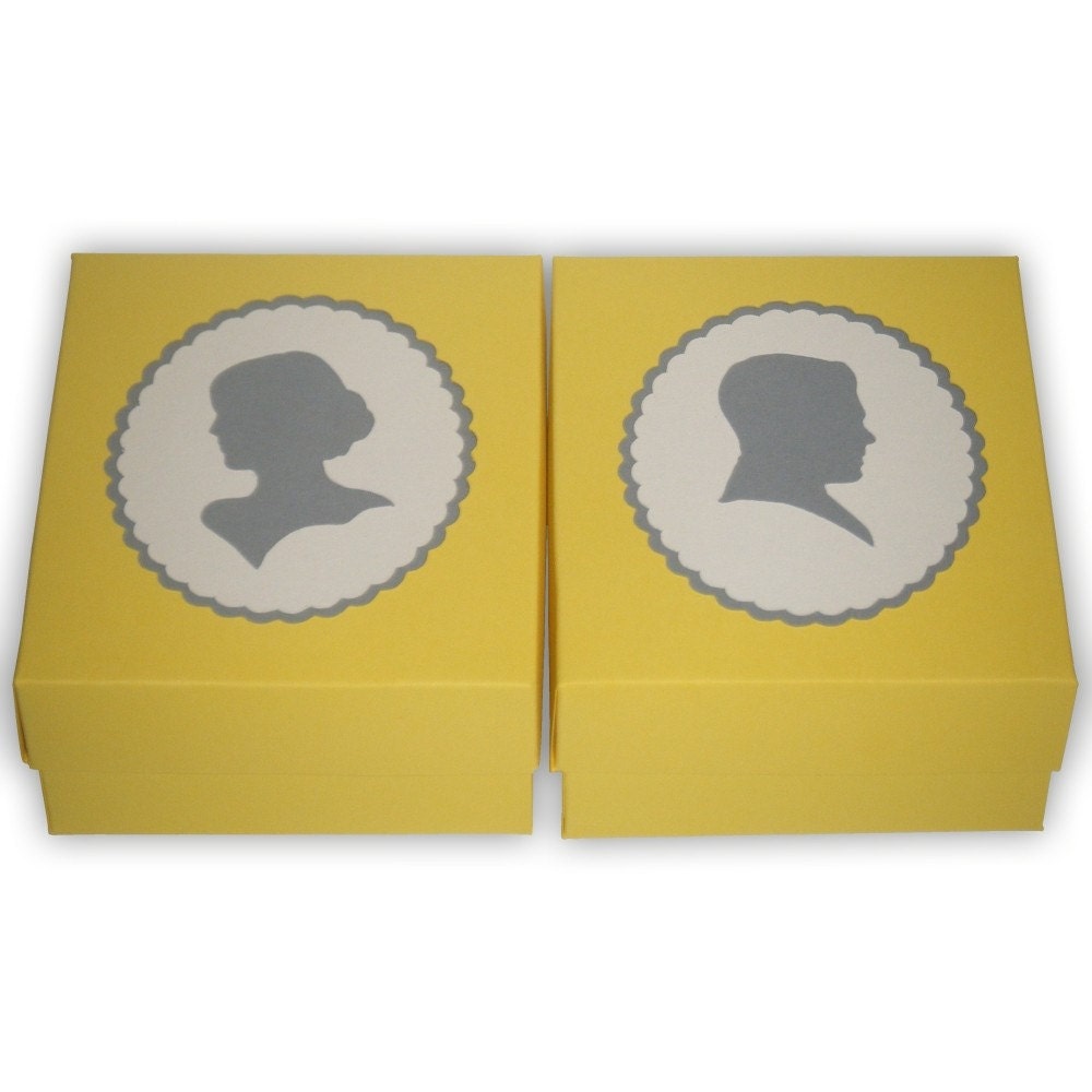 Reserved Large Cameo Style Silhouette Gift Boxes (custom colors available)