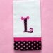 Personalized Burp Cloth Set Pink Polka Dots