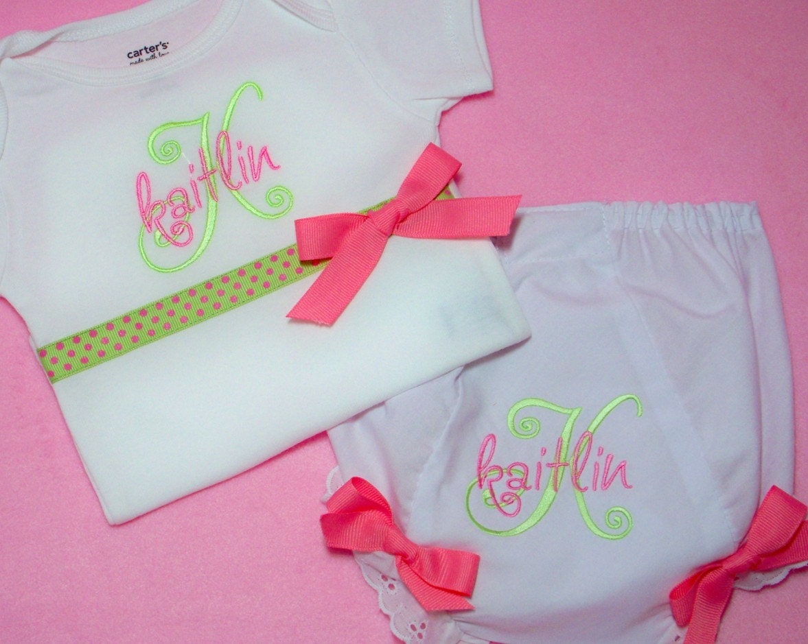 Personalized Diaper Cover and Bodysuit Set