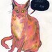 Here I Am (original cat drawing, 2012)