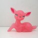 Retro Resin Deer Figurine Bright Pink Handmade