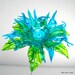 Upcycled Blue Spiky Fantasy Flower Made of Plastic Water Bottles