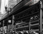 L Train Chicago Black & White Photo Fine Art Photograph - She's Long Gone