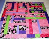 Pink Art Quilt Wall Hanging, Cotton Candy