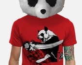 Panda Bitchslap - American Red TShirt - Available in sizes S, M, L, XL, 2XL