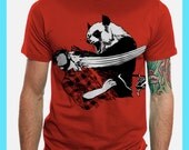 Panda t-shirt, Bear tee, Red tshirt, Available in S M L XL 2XL
