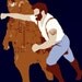 Man Punching Bear Men's Medium
