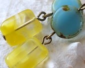 Summer Inspired Series - Yellow and Blue Earrings - mompotter