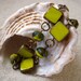 Chartreuse Green Square Bead Bracelet