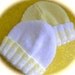 Newborn Hats, Hand Knit, Yellow and White, Pair