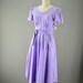 1970s wrap dress Vintage cotton dress Bohemian dress 70s lilac embroidered sundress size small
