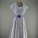 1940s vintage summer dress size small Lilac floral print 40s sweetheart swing wartime era Garden