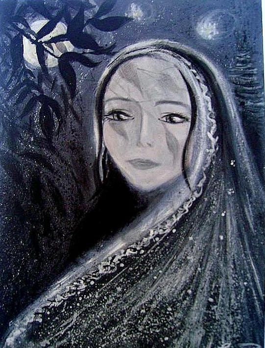 LUNA  Original Acrylic Painting  12 by 16 inches
