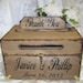 Large Rustic Wedding Card Box Keepsake Chest Handpainted Stained Personalized Custom Wood