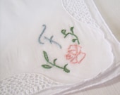 If We Never Meet Again This Side Of Heaven - Hand Embroidered Sympathy Handkerchief (made to order)