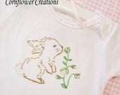 Bunny Love - Hand Embroidered Onesie (made to order any size)