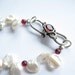 Keshi Pearl and Garnet Necklace Cottage Style Shabby Chic Mothers Day Outdoor Bridal Garden