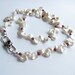 Keshi Pearl and Garnet Necklace Cottage Style Shabby Chic Mothers Day Outdoor Bridal Garden