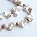 Keshi Pearl and Garnet Necklace Cottage Style Shabby Chic Mothers Day Outdoor Bridal Garden