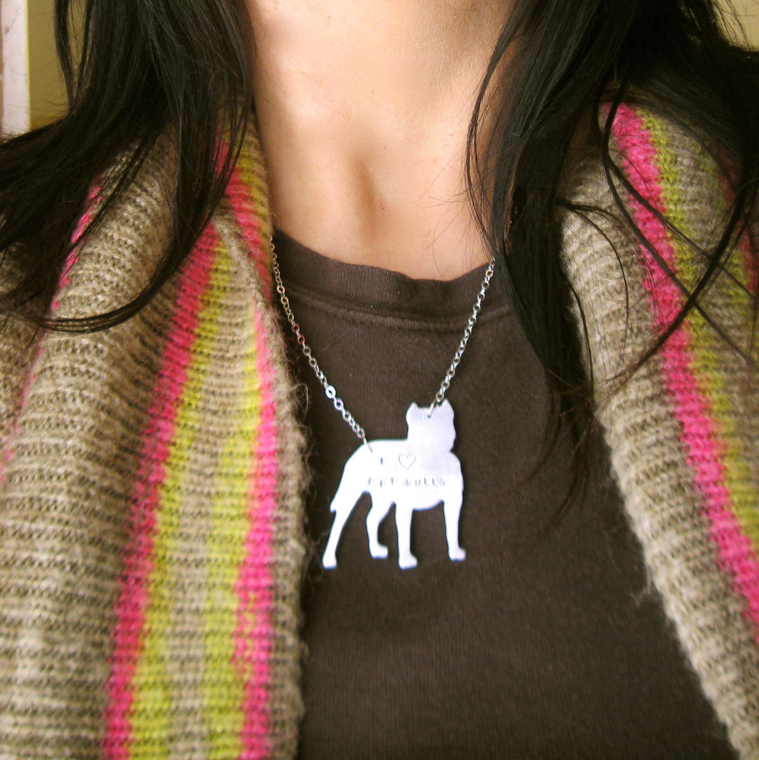 I Heart Pit Bulls necklace