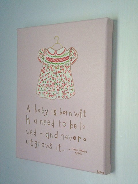 Smocked Dress with Quote (8x10 Canvas)