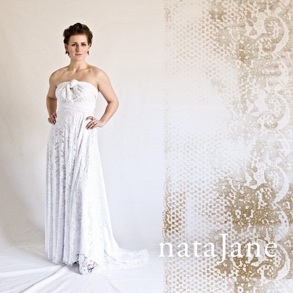 Vintage inspired bridal gown wrap dress