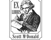 Beethoven Ludwig Van Portrait Ex Libris Bookplate Rubber Stamp H21
