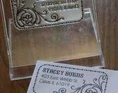 Custom Flourish Return Address  Rubber Stamp AD16