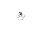 French Vintage Bicyclist Inchie Rubber Stamp 381