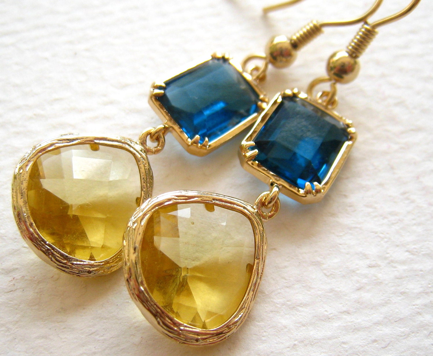 Old Gold and Blue - Go WVU Earrings - West Virginia