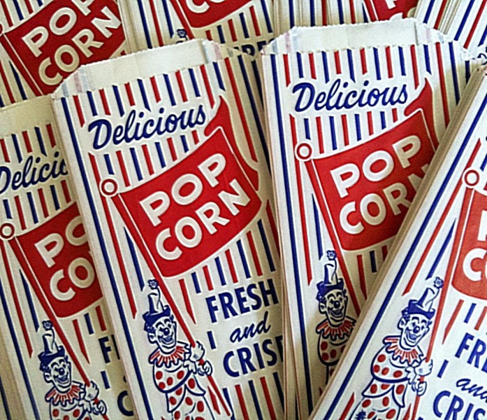 POPCORN bags 150 Circus Carnival Clown theme party favors, movie night, school events, party bags, cookies