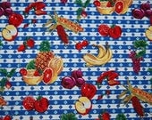 Healthy foods PICNIC TABLE kona cotton Robert Kaufman fabric diner style