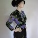 Lilac Garden - Vintage Avant Garde 1940s Floral Cocktail Dress Large XL