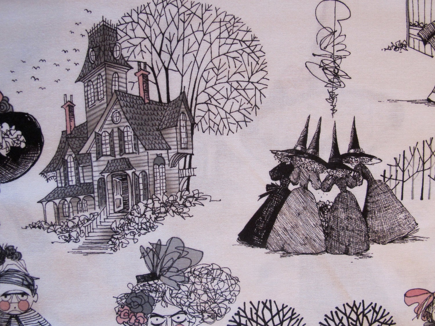 The Ghastlies Fabric by Alexander Henry - Natural - 1 Yard - 9.85