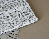 Bugs Fabric - Black and White - Half Yard