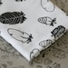 Feathers Fabric - Black on White - Small Piece
