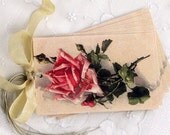 Rose Gift Tags Vintage Inspired Wedding Gift Tags Set of 6