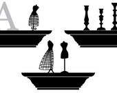 Vintage Shelves Vinyl Wall Art Decal