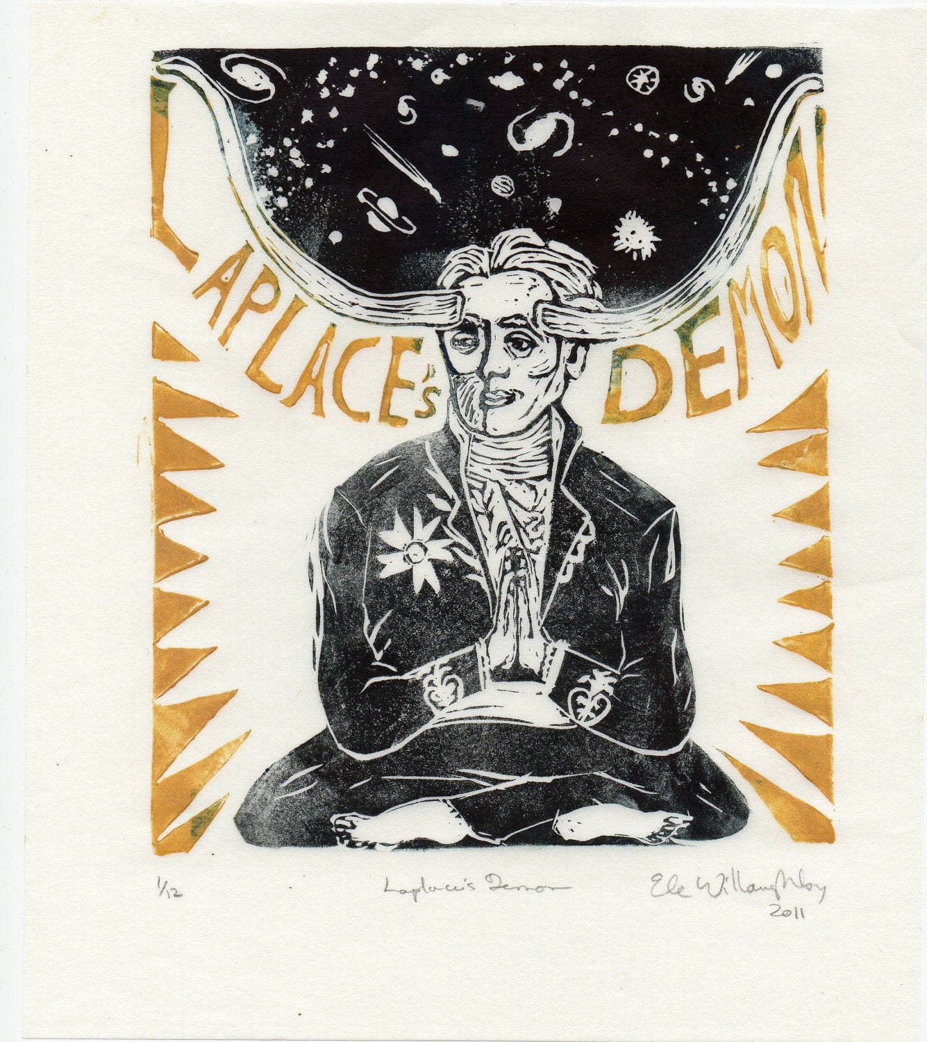 Laplace's Demon 1st Edition Linocut